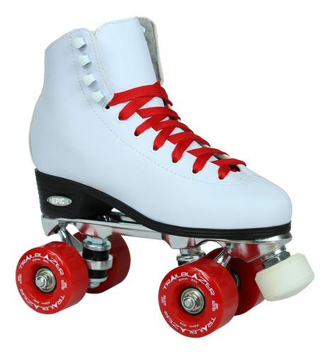 Epic Skates Classic White With Red Wheels Patines Classwhre.