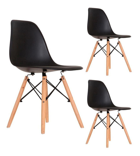 Cadeira Eames Eiffel Design Charles Várias Cores - Kit Com 3