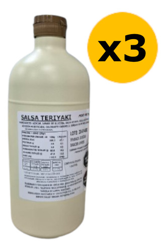 Salsa Teriyaki Pack 3 Botellas 1 Litro