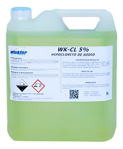 Cloro Hipoclorito Sodio 5% Winkler Wk-cl 5 Litros