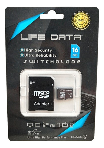 Cartão De Memória 16gb Micro Sd Life Data Class10