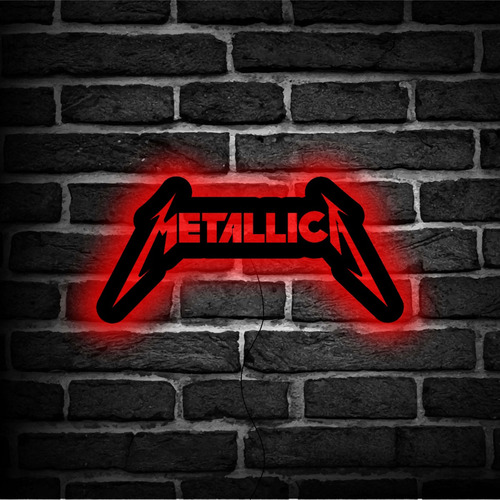 Cuadro Retroiluminado Led Bandas Música Metallica 