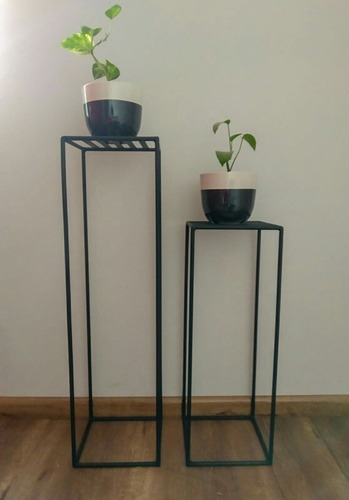 Par De Porta Maceta En Hierro - Maceteros Decoración