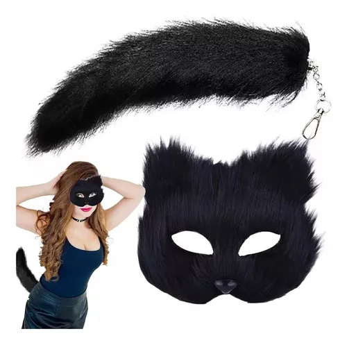 Set De Mascarillas De Gato Peludo Para Mujer