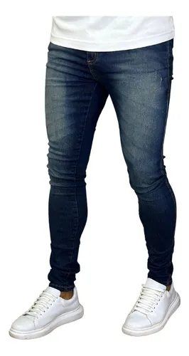 Calça Skinny Masculina Jeans Escuro