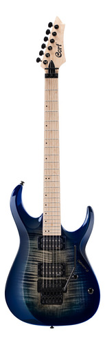 Guitarra Eléctrica Cort X Series X300 De Tilo Blue Explosion Con Diapasón De Arce