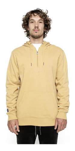 Poleron Hombre Roca Half Zip Hoodie Mostaza Stoked