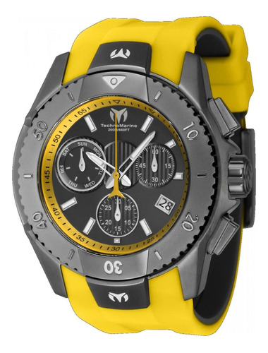 Reloj Para Hombres Technomarine Tm 621035 Color de la correa Amarillo Color del bisel Gris oscuro Color del fondo Negro