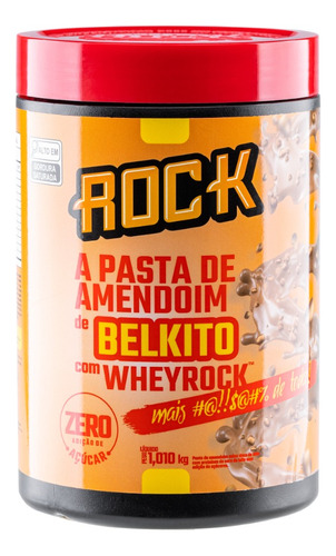 Pasta De Amendoim Com Whey Rock Peanut 1,010kg Sabor Belkito