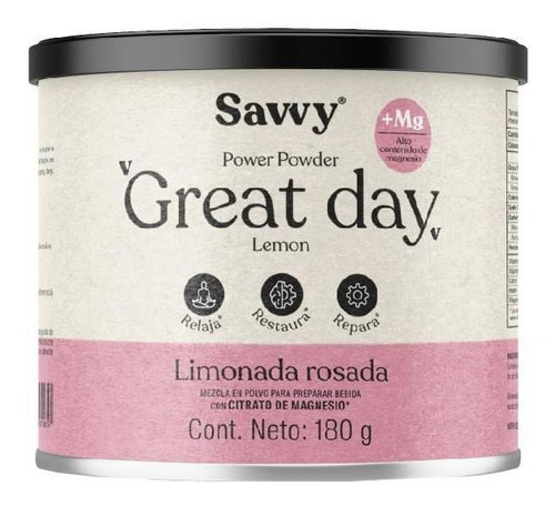 Great Day (magnesio) Limonada Rosada Tarro X 180 Gr - Savvy