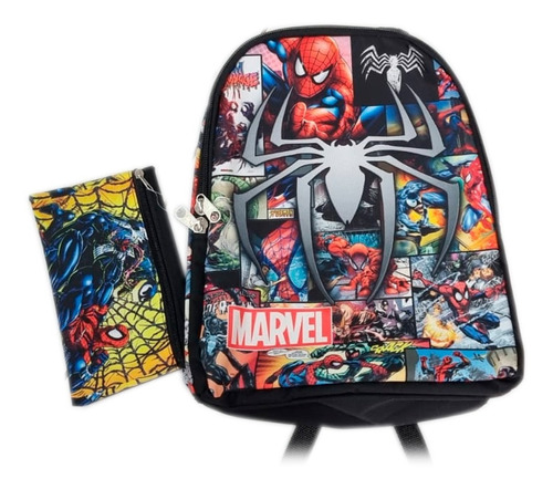 Morral + Cartuch Comic Hombre Araña Estilo Historieta Maleta