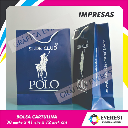 Bolsas De Cartulina 30x41x12 X 125u Impresas Offset 1 Color