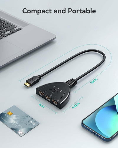 Switch Hub Multiplicador Hdmi 4k 3 En 1 Salida Resistente