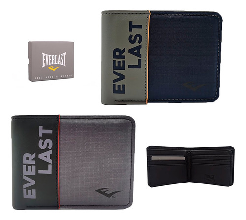Billetera Everlast Resistente Y Duradero Para Un Uso Diario Color Gris Diseño De La Tela Liso