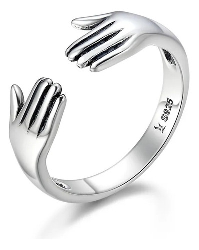 Anillo Manitas 0.925 Plata Ley Mod.001 Ajustable 