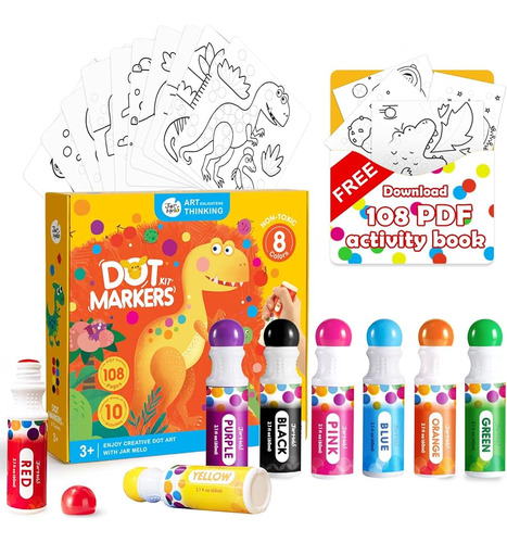 Kit De Marcadores De Puntos Lavables Jar Melo Para Niños De 