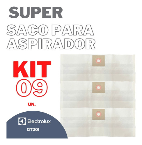 Kit 09 Saco P/aspirador De Pó Electrolux Gt20i Descartável
