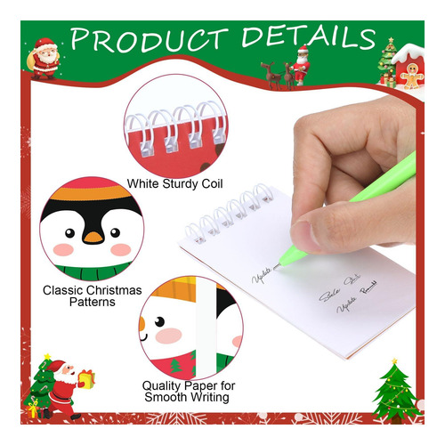 Jetec 48 Pcs Notas De Navidad De Navidad Set Mini Spiral Fun