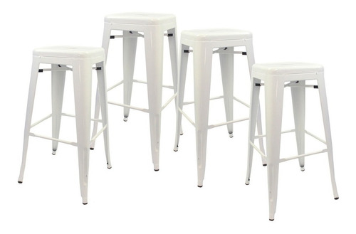 Set X4 Banquetas Taburete Tolix Banco Alto Barra Bar Vintage