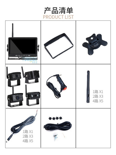 Monitor De Camiones Inalámbricos 4 Pcs Cámara De Vista
