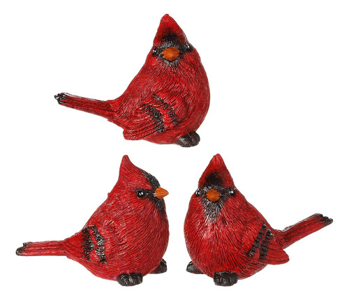 Raz Imports Juego De 3 Figuras Cardinales De Resina, 3