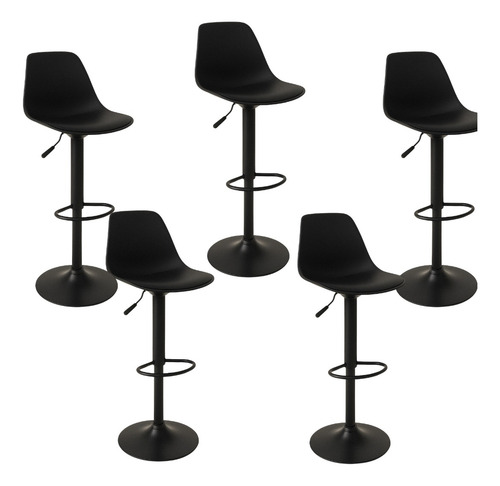 Banco Alto Eames Minimalista 5 Pzs Para Barra Giratorio