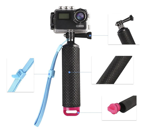 Flotador Floaty Bobber Baston Yellow Para Cámaras Gopro Hero