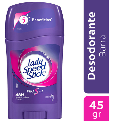 Desodorante Lady Speed Stick Pro-5 En 1 Barra X 45g