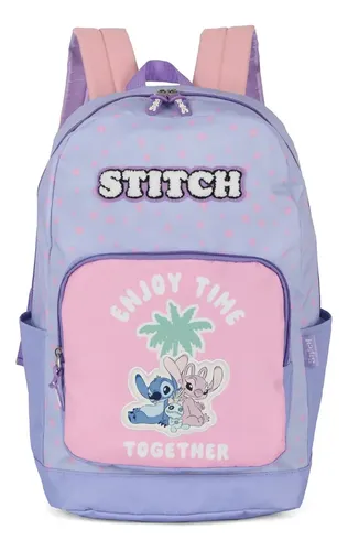 Mochila Escolar Stitch Ms50091sc Casual Roxo Liso
