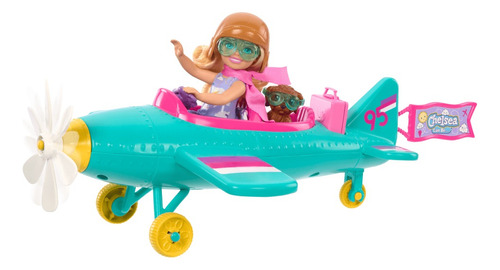 Conjunto de jogos Barbie Chelsea Airplane Pilot colorido
