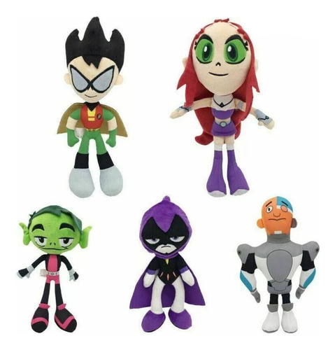 5pcs Teen Titans Go Peluche Muñeca Juguete Cumpleaño Regalo