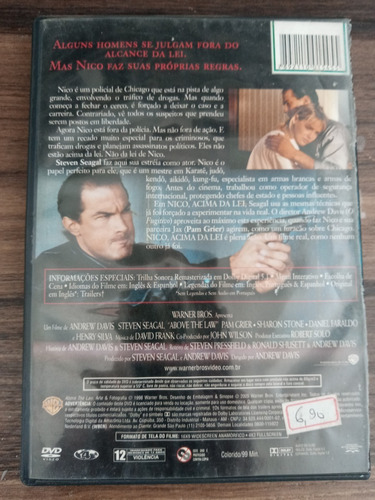 Dvd Nico Acima Da Lei Direção Andrew Davis C/ Steven Seagal (Usado)