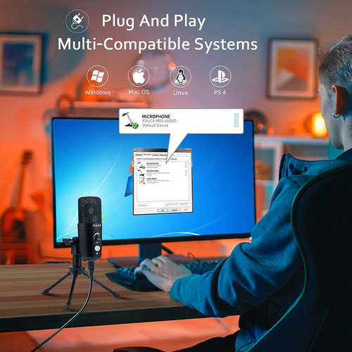 Micrófono De Condensador Usb Plug  Play, Micrófono Fduce Pr