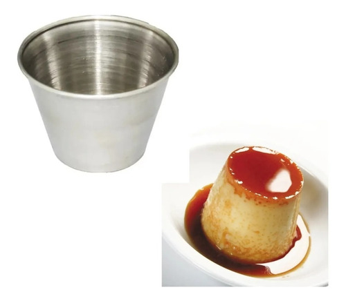 8 Moldes Flan Individual De Acero Inoxidable Ramekin 8cm