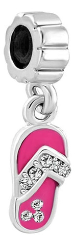 Sbi Jewelry Pink Shoe Slipper Dangle Charm Para Pulseras Fam