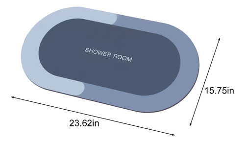 Alfombra De Baño De Diatomeas Uv, Superabsorbente, Con Respa Color Azul