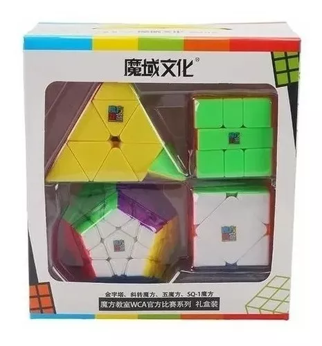 Kit Cubo Mágico Moyu 4 peças Megaminx Pyraminx Square 1 Skewb R+ D  Profissional Colorido Original Magic Cube - TOP KIDS - Cubo Mágico -  Magazine Luiza