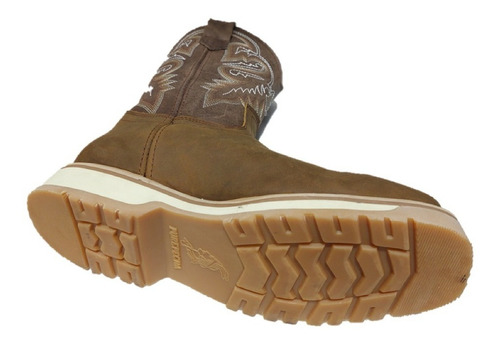 Bota Vaquera Rodeo Purepecha Piel Con Casquillo Punta U Goma