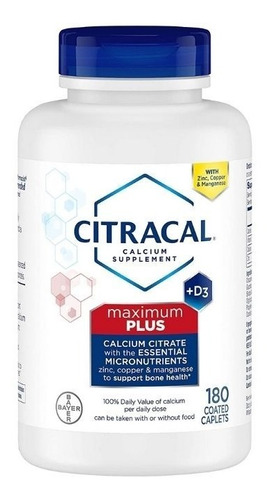 Citracal Calcium Citrate Citrato De Calcio + D3 Con 180 Pzas