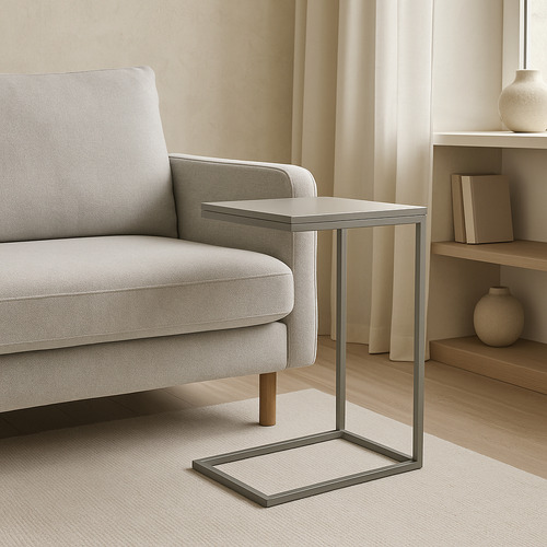Mesa Gris Diseño Grapa Multifuncional Mesa Lateral Auxiliar