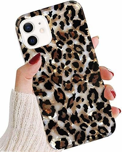 Jwest Carcasa Para iPhone 12 Pro Max Diseño Leopardo Color