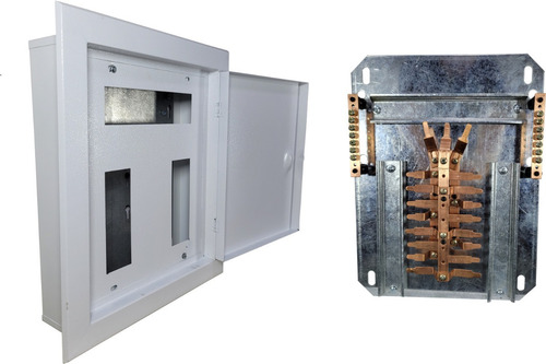 Quadro Distribuição Embutir Kit Trifásico 16c Din 100a Mega