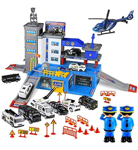 Toysical Police Car Toys Para Niños - Matchbox Cars Playset