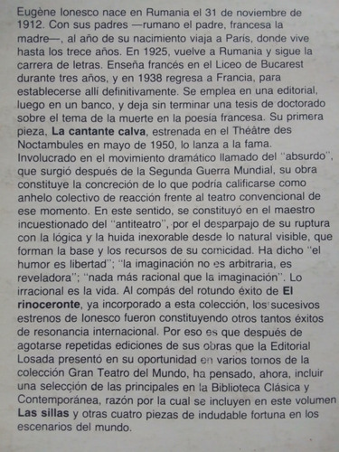 Las Sillas De E. Ionesco 1° Ed. (1983) Martínez (Usado)