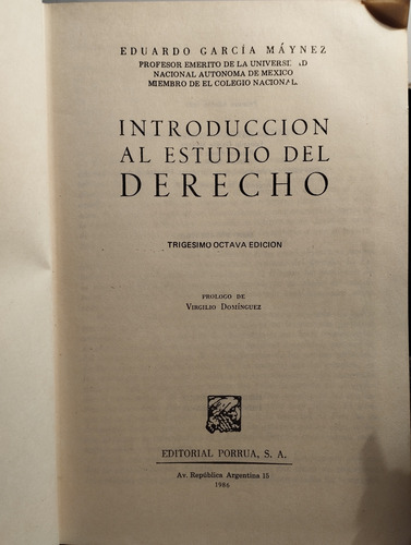 Introducción Al Estudio Del Derecho (Usado)