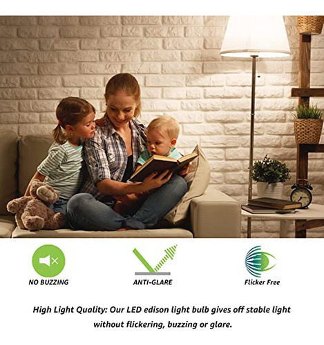 Paquete De 16 Bombillas Led Edison Equivalentes A 40 W, Led