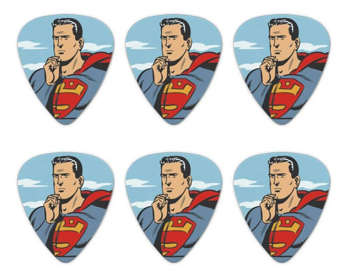 Superman Thinking - Juego De 6 Púas De Guitarra De  Mediano