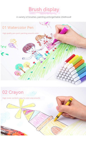 Set De Pintura Infantil De 208 Piezas, Set Multiusos