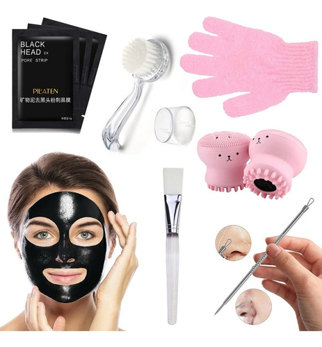 Kit De Limpieza Facial Set Cuidado De Rostro Mascarilla Piel