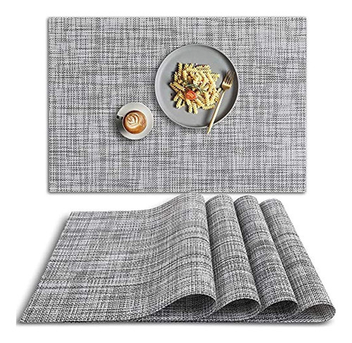 Homedge Pvc Placemat 4 Pcs De Esteras Antideslizantes Resist